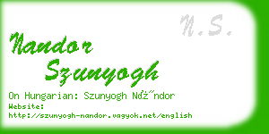 nandor szunyogh business card